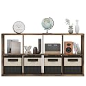 14.6" x 30" x 57.9" Eight Cubed Storage Organizer, Wood Cube Storage Organizer with 8 Cubbies, 8 Cubes Shelving for Office, Bedroom, Living Room, Playroom, Brown
