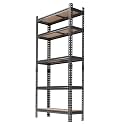 5-Tier Heavy Duty Adjustable Metal Storage Unit, 72" h x 35.5" w x 12" d, for Garage, Basement, Warehouse, Pantry, Closet, Kitchen, Black