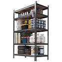 5-Tier Heavy Duty Adjustable Metal Storage Unit, 72" h x 48" w x 24" d, for Garage, Basement, Warehouse, Pantry, Closet, Kitchen, Black