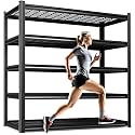 5 Tier Heavy Duty Garage Shelving, 2500LBS Adjustable Metal Storage Shelves, Boltless Industrial Shelving Unit for Garage, Basement, Warehouse, Pantry, Closet, Kitchen, 78"x 46"x 20" Black