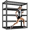 5-Tier Heavy-Duty Steel Storage Shelving Unit (71”H x 46”W x 17.7”D), Adjustable Boltless Rack, 2500 lbs Capacity – Durable Organizer for Garage, Kitchen, Basement &amp; Workshop Black