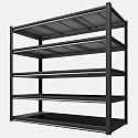 Extra Big/Wide 72" H x 62.12" Wide x 24" D Adjustable Industrial Metal/Steel 5-Shelf-Storage-Rack Heave Duty Utility Tall Garage/Warehouse Shelving Shelves Unit/System for Bin/Shed, Black