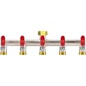 5 Way Garden Hose Splitter, 3/4" GHT Water Spigot Splitter(Red)