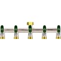 5 Way Garden Hose Splitter, 3/4" GHT Water Spigot Splitter (Green)