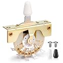 5 Way Guitar Pickup Selector Switch Kit, Stainless Steel, 2 Caps, 2 Screws