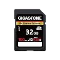 【5-Years Data Recovery】 GIGASTONE 32GB SD Card, 4K Camera Extreme, UHS-I A2 V30 SDHC Memory Card 4K Full HD Video Speed up to 100MB/s Compatible with SPYPOINT TACTACAM WOSPORTS Trail Camera