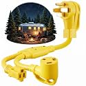 50 Amp to 30 Amp and 15Amp RV Y Splitter Adapter Cord, NEMA 14-50P Male to TT-30R & 5-15R Female, 50A to 30/15 A RV Power Adapter Camper Trailer Motorhome, 18 Inch 10 AWG, ETL Listed