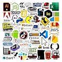 50+ Coding Laptop Vinyl Self-Adhesive Sticker for Adults, Multicolor Stickers for Laptop, Journal, Guitar, Mobile - Waterproof Residue Free