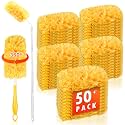 50 Count 360 Duster Refills for Swiffer Dusters + 1 Extendable Handle + 1 Short Handle, Heavy Duty Disposable Kit, Multi-Surface Disposable Pads for Cleaning, Unscented