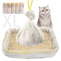 50 Count Litter Box Liners Jumbo 36" x 18" Tear Resistant Cat Litter Bags Liners 2.5MIL Thicken Drawstring Durable Cat Pan Liners Extra Large Kitty Litter Box Bag Disposable Pet litter Bags for Poop