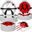 50 Guests Karate Party Supplies Karate Plates and Napkins Forks Disposable Tableware Set Paper Plates for Karates Theme Party 200PCS