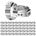 50 Pack 3/4 Inch PEX Cinch Clamps, Stainless Steel Single Ear Hose Clamps