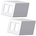 (50 Pack) BESTTEN USWP6 Matte Snow White 2-Gang Screwless Wall Plate, Decorator Outlet Cover, H4.69” x W4.73”, for Light Switch, Dimmer, USB, GFCI, Receptacle