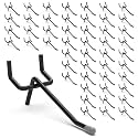 50-Pack Black Pegboard Hooks 2 Inch - Fits 1/8 and 1/4 Inch Boards