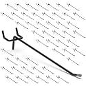 50-Pack Black Pegboard Hooks 6 Inch - Fits 1/8 and 1/4 Inch Boards
