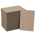 50 Pack Brown Corrugated Cardboard Sheets 4"L x 6"W, Flat Kraft Sheet for DIY Glass Divider Kits and Crafts Supplies