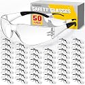 50 Pack Clear Safety Glasses for Men Women,Scratch & Impact Resistant