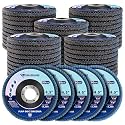 50 Pack Flap Discs 80 Grit 4 1/2" x 7/8" for Angle Grinder, T29 Flap Sanding Discs, 4 1/2 Inch Grinding Wheels, Zirconia Grinding Discs for Metal, Wood, and Stainless Steel Finishing
