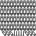 50 Pack Keyhole Picture Hangers with 100 Pcs Screws Metal Keyhole Hangers Fasteners Flat Keyhole Hangers Plate Keyhole Hanging Bracket Hardware for Mirror Picture Frame (Black)