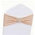 50 Pack Nude Chair Sashes, Khaki Chairs Bands for Wedding, Party, Birthday, Meeting, Folding Chairs Decor, Spandex Chair Sashes