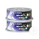 50 Pack Ridata BD-R DL Dual Layer 6X 50GB White Inkjet Hub Printable Disc