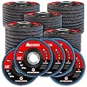 50 Pack Zirconia Flap Discs 4.5" x 7/8" T27 for 4 1/2 Inch Angle Grinder 40/60/80/100/120 Grit Multi-Grit Flap Wheels Heavy-Duty Grinding & Sanding Discs for Metal, Wood, Stainless Steel