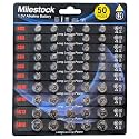 50-pcs 1.5V Alkaline Button Cell Battery Assortment AG3 LR41 392, AG4 LR626 377, AG5 LR754 393, AG10 LR1130 389, AG13 LR44 357 Coin Batteries for LED Lights, Musical Books, Watches, RC