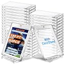 50 Pcs 130PT Magnetic Card Holder with 10 Pcs Stands, Magnetic Card Case Hard Protector, UV Protected Transparent Clear for Trading Sports Baseball Football Collectible Cards Display & Storage