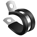 50 PCS 3/4 inch Cable Clamps, MISPIRE Stainless Steel Hose Pipe Clamps, Automotive Wire Rubber Insulated Clamps, Metal Clamps for Tube, Pipe and Wire Cord Installation