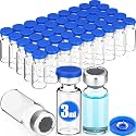 50 Pcs 3ml Sterile Vials Empty Vials for Injection, Blue Lid
