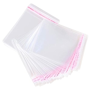 50 pcs 8x12 inch plastic transparent poly bags for packing garments accessories sealable  used for gift packing shirts packing etc bopp poly bags self adhesive