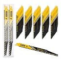 50 PCS 9 Inch 6/12 TPI Reciprocating Saw Blades for Wood and Nail-Embedded Wood Demolition, Bi-Metal sawzall Blades for Fast Cutting Wood, Nails, PVC, Pallets etc