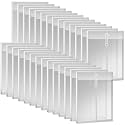 50 Pcs A4 Size Clear Plastic Poly Envelopes with String Closure, Expandable Files Document Folder, Reusable Large Capacity File Bag for School Office and Home(50 Pcs)