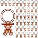 Beeveer 50 Pcs Acrylic Pacifier, Brown Bear Acrylic Pacifiers for Shower Bulk Plastic Pacifiers Shower Game for Gender Reveal Party Favors Prize Decoration