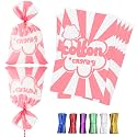 50 Pcs Cotton Candy Bags with Ties,11.5" x 18.5" Large Clear Cotton Candy Bags, Bulk Carnivals Candy Supplies for Carnivals, Circus, Candy Sticks, Concession Stands & Birthday Events