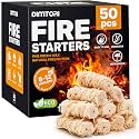50 pcs Fire Starter - Natural Fire Starters for Campfires, Fire Pit, Pizza Oven, Fireplace, Smoker, BBQ, Pellet Stove & Wood - Fire Starters for Grill, Charcoal Starter