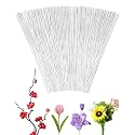 50 PCS FIVEIZERO 16 Gauge White Floral Wire Stems for Artificial Flower Making,Florist Wire,Flower Wires for Crafts,Alambre para Flores for Wreaths, Flower Arrangements and DIY Projects