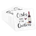 50 Pcs Funny Wine Cocktail Napkins 5 x 5 Inch 3 Ply Wine Drinking Napkins