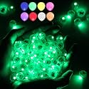 100 Pcs Green Balloon Light with Loop for Hanging, Mini Ball Lamp Round Tiny Led Light for Paper Lanterns Balloons Vases Birthday Party Event Wedding Halloween Christmas Decoration