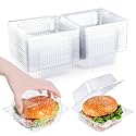 50 Pcs Heavy Duty Plastic Clear Clamshell Food Containers with Lids