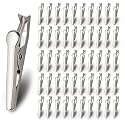 50 PCS Metal Alligator Clip, 35mm Spring Clamps Test Line Crocodile Clip Silver Tone Alligator Clips Nickel Plated Crocodile Clamps, Used In Laboratory Electric Testing Work And Cable Lead
