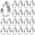 50 Pcs Stainless Steel Hose Clamps 1-1/4 Inch to 2 Inch (32-50mm) 304 Stainless Steel Worm Gear Metal Hose Clamps for Pipe, Intercooler, Plumbing, Tube and Fuel Line