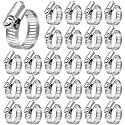 50 Pcs Stainless Steel Hose Clamps 5/8 Inch to 1-1/16 Inch(14-27mm) 304 Stainless Steel Worm Gear Metal Hose Clamps for Pipe, Intercooler, Plumbing, Tube and Fuel Line