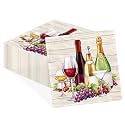 50 Pcs Wine Tasting Cocktail Napkins 5 x 5 Inch 3 Ply Drinks Theme Napkins