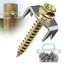 50 PCS Wire Fence Staples with Wire Fixer, Fence Fasteners for Wire Fencing