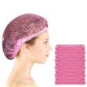 50 PINK Disposable Nonwoven Bouffant Caps, Hair Net, Cape For Hospital, Salon, Spa, Catering, Laboratories, Dust-free Workspace. (PINK)
