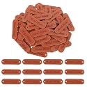 50 PU Leather Embossed Crochet Tags with Holes for Handmade Items, Knitting Hats & DIY Craft Supplies