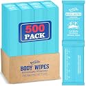 500 Pack Ultra Thick Body Wipes Individually Wrapped, Size 7.87" x 9.45"