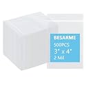 500 PCS 3" x 4" Small Plastic Bags 2 Mil Mini Clear Plastic Poly Bag