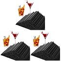[500 Pcs] 5 Inch Black Drinking Straws - 0.24'' Diameter Disposable Plastic Straw for Coffee and Cocktail, Short Straws for Bar, Cafe, Club, Kitchen, Party, Martini, Margarita and Whiskey (Pack of 3)